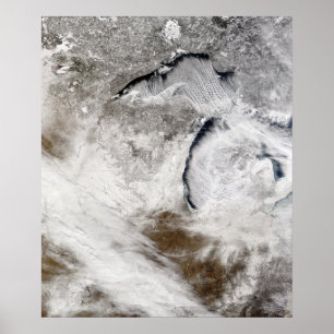 Poster Ruas da nuvem sobre o Lago Superior e o lago Michi