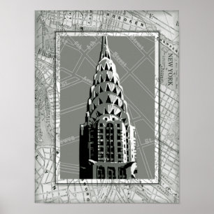 Poster Ruas de Nova Iorque com o Empire State Building