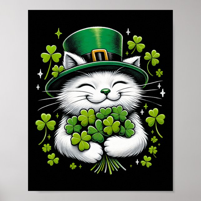 Poster Ruas De Roupa Do Cat Leprechaun. Dia De Patricks M (Frente)
