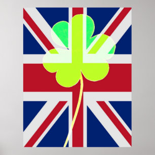 Poster Ruas Engraçadas, Patrick Flag, Irish Shamrock.