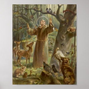 Poster Ruas. Francisco de Assis pregando aos animais