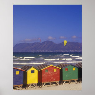 Pôster Ruas, James Bay Bathing Boxes, perto de Capetown, 
