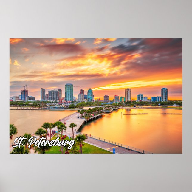 Poster Ruas. Petersburgo, Flórida, Estados Unidos (Frente)