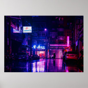 Poster Ruas Rainhas À Noite Em Tóquio, Japão