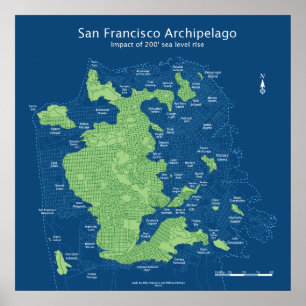Poster Ruas submersas de San Francisco 24x24 200'
