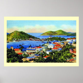 Poster Ruas Vintage. Ilhas Virgens Thomas