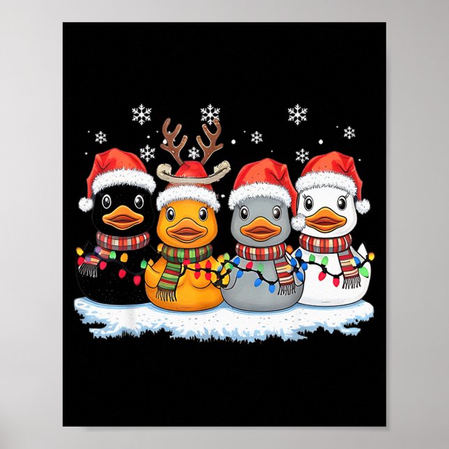 Poster Rubber Duck Squad Christmas Light Reindeer Crew Xm (Frente)