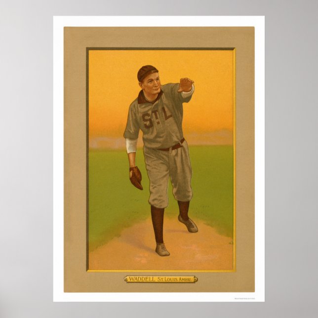 Poster Rube Waddell Browns Baseball 1911 (Frente)