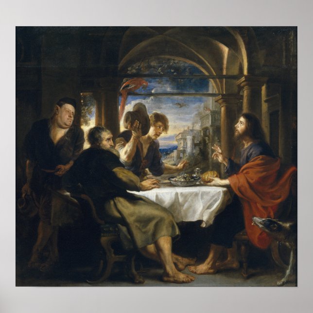 Poster Rubens - Jantar em Emaús, 1638 (Frente)