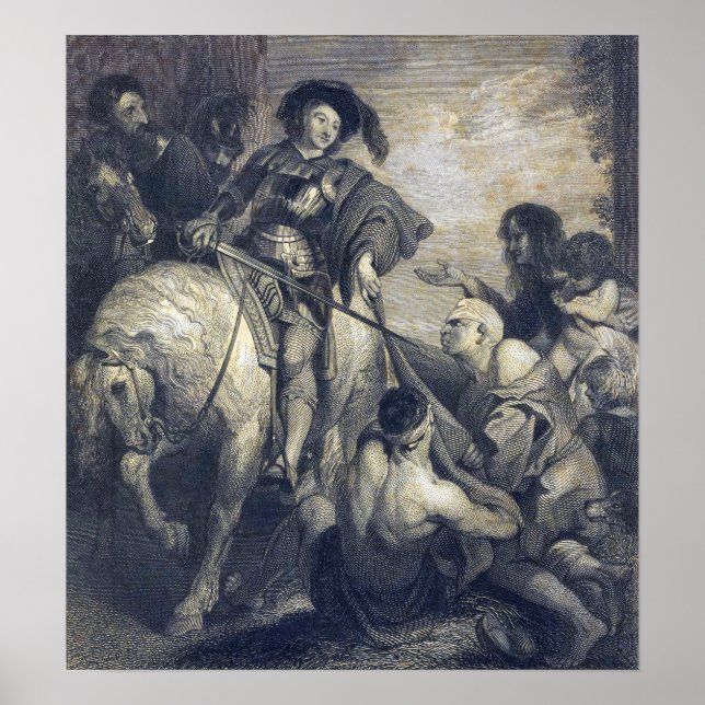 Poster Rubens - Rua Martin Dividindo Seu Cloak (Frente)