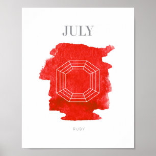 Pôster Rubi Birthstone julho