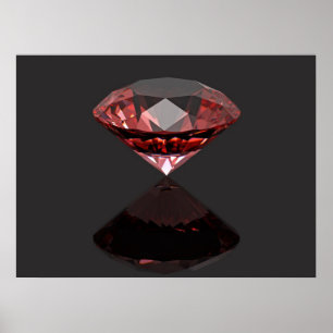 Pôster Rubi vermelho do diamante