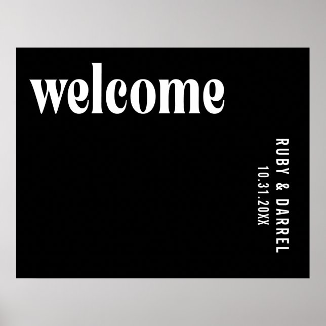 Poster Ruby Black Modern Wedding (Frente)