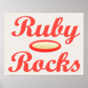 Poster Ruby Rocks design red e mellow creme