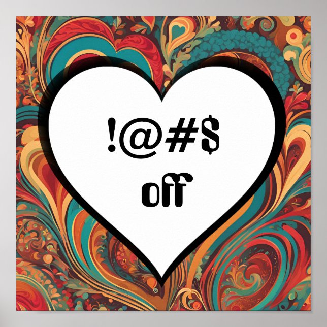 Poster Rude Funny Heart Design !@#$ (Frente)