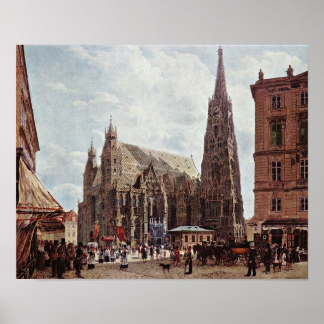 Pôster Rudolf Ritter von Alt - Catedral de Stephens da Ru (Frente)