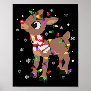 Poster Rudolph O Nariz Vermelho Rena Para Crianças E Nata