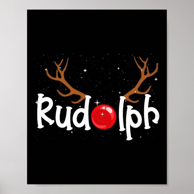 Poster Rudolph Red Nose Reindee de Natal 1 (Frente)