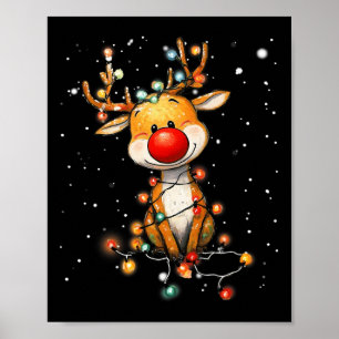 Poster Rudolph Red Nose Santa Claus Reindeer Natal