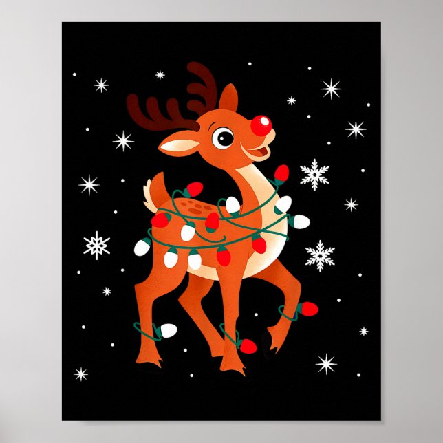 Poster Rudolph The Red Nose Reindeer For Kids And Christm (Frente)