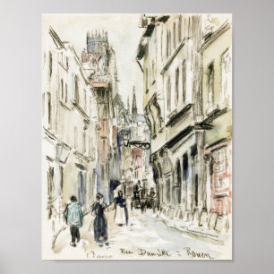 Poster Rue Damiette, Rouen (cerca de 1884) apresentada po