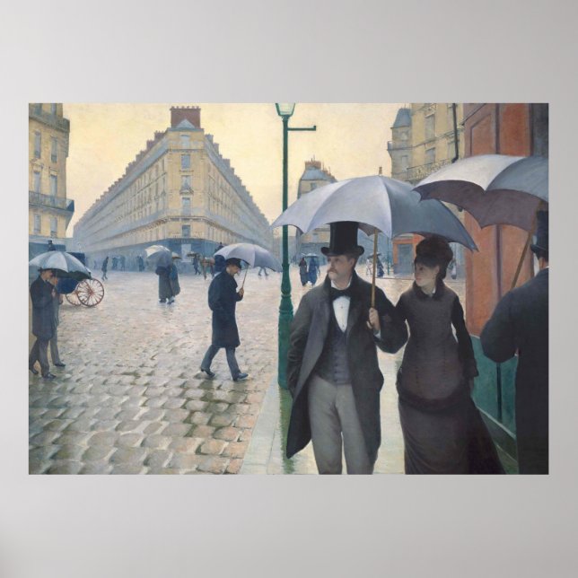 Poster Rue de Paris, temps de pluie por Gustave Caillebot (Frente)