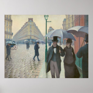 Poster Rue de Paris Temps de Pluie por Gustave Caillebott