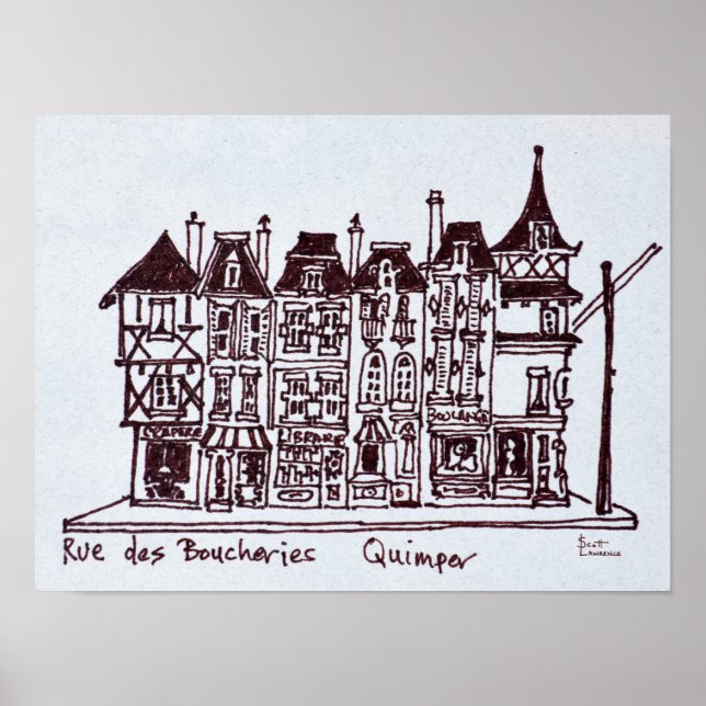 Pôster Rue des Boucheries | Bretanha, França (Frente)