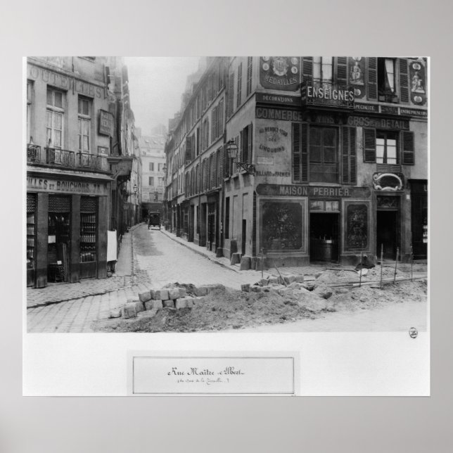 Pôster Rue Maitre Albert Paris, 1858-78 (Frente)