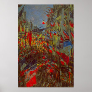 Poster Rue Montorgueil com Bandeiras por Claude Monet