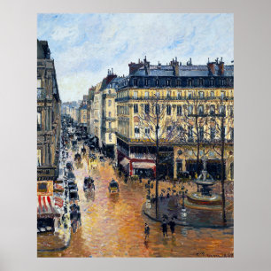 Poster Rue Saint-Honoré à Tarde Camille Pissarro