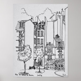 Poster Rue Santo-Julien-le-Pauvre  Paris, França