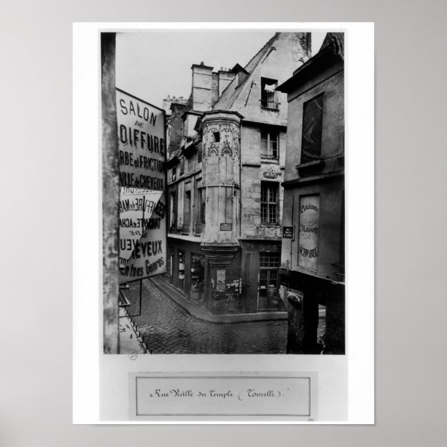 Pôster Rue Vieille-du-Temple, Paris, 1858-78 (Frente)