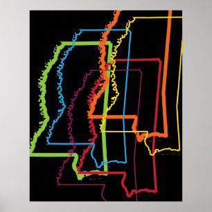 Poster rufo do orgulho do mississippi