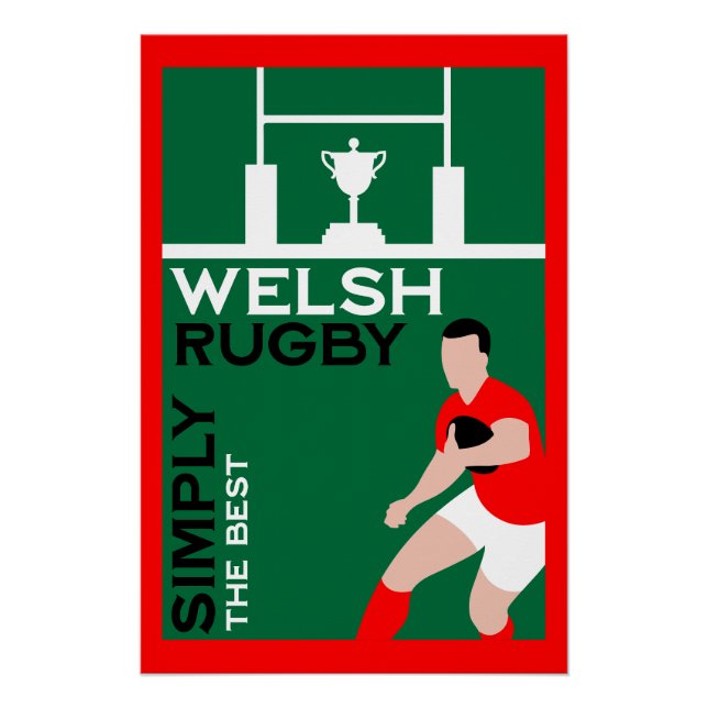Pôster Rugby Wales Fan Art (Frente)