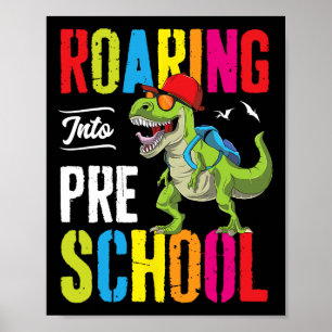 Poster Rugindo no Professor de Dinossauro Pré-Escolar Pré