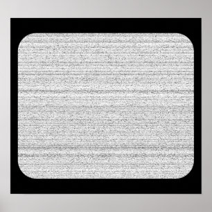 Pôster Ruído Branco. Cinza Neve Preto e Branco.