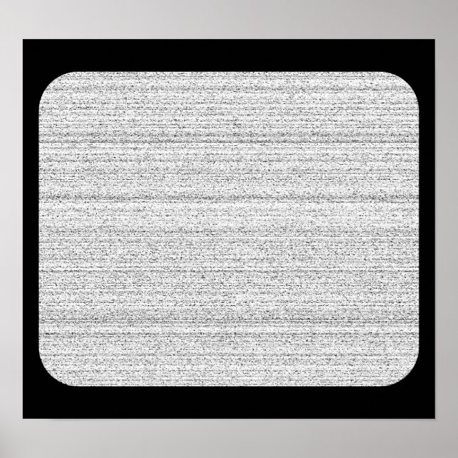 Pôster Ruído Branco. Cinza Neve Preto e Branco. (Frente)