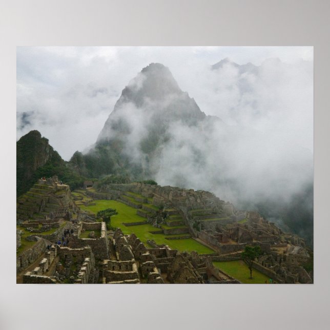 Pôster Ruínas antigas de Machu Picchu com os Andes (Frente)
