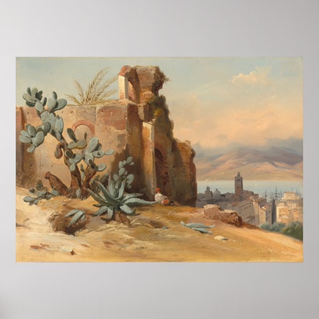 Poster Ruínas antigas perto de Messina - Rémond Fine Art (Frente)