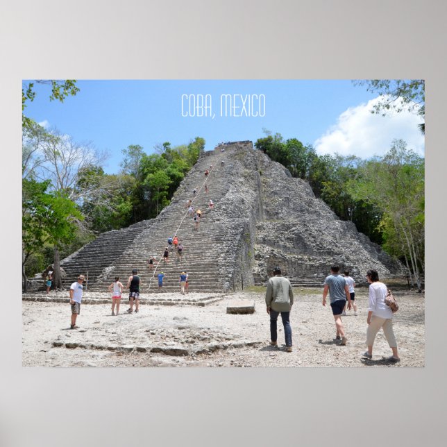 Poster Ruínas da Pirâmide de Coba Riviera Maya México (Frente)