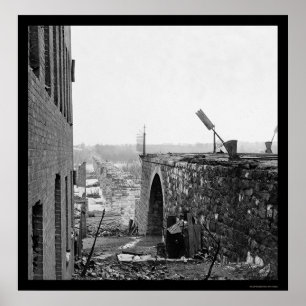 Pôster Ruínas da ponte 1865 de Richmond & de Petersburgo