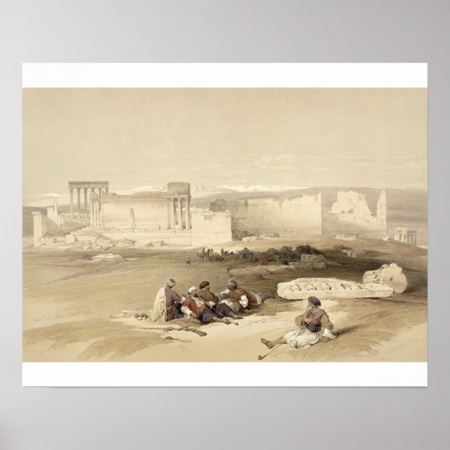 Pôster Ruínas de Baalbec, 5 de maio de 1839, prato 77 de  (Frente)