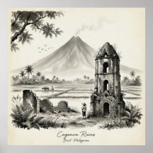 Ruínas de Cagsawa & Vulcão Mayon Filipinas