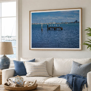 Poster Ruínas do Pier de St Kilda e barcos da Marina Melb