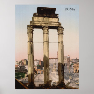 Poster Ruínas do Templo de Castor e Polux em Roma