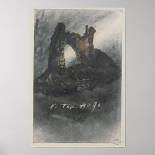 Poster Ruínas em Groz-Nez, em jérsei, ou no arco
