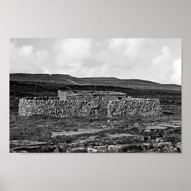 Poster Ruínas em Inishmore - B&W (Frente)