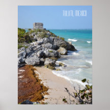Ruínas Maias de Tulum México Lembrança de Viagem