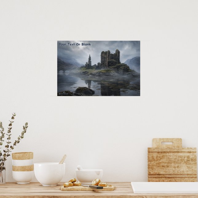 Poster Ruínas Nubladas de Castelo Escocês (Cozinha)